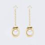Pearl 18k Gold Plated Drop Earrings, thumbnail 1 of 3
