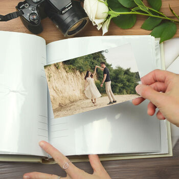 Personalised Gold Heart Couples Square Photo Album, 6 of 7