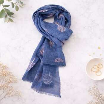 Tree Of Life Metallic Gold Scarf, 2 of 6