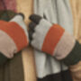 Men's Striped Knitted Lambswool Gloves, thumbnail 4 of 4