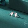 Sterling Silver Tiny Baby Robin Bird Stud Earrings, thumbnail 1 of 12