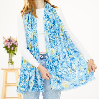 Starry Night Print Scarf, 3 of 6