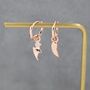Mismatched Angel And Demon Wing Huggie Hoop Earrings In Sterling Silver, thumbnail 3 of 11