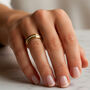 Women's Thick Cigar Band Ring With Sparkling Stones In 18k Gold, thumbnail 1 of 4