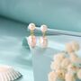 Sterling Silver Natural Freshwater Double Pearl Drop Earrings, thumbnail 2 of 12