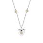 Kids Sterling Silver And Gold Daisy Heart Necklace, thumbnail 1 of 3