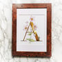 A Is For Anemone Gilded Flower Letter Print, thumbnail 4 of 6