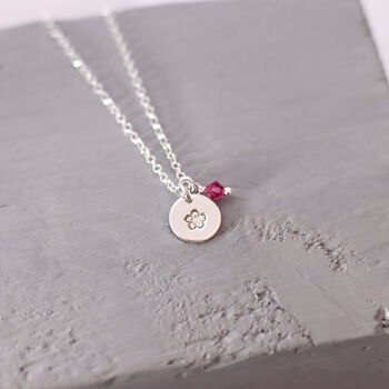 Sterling Silver Birthstone Pendant Necklace, 4 of 12