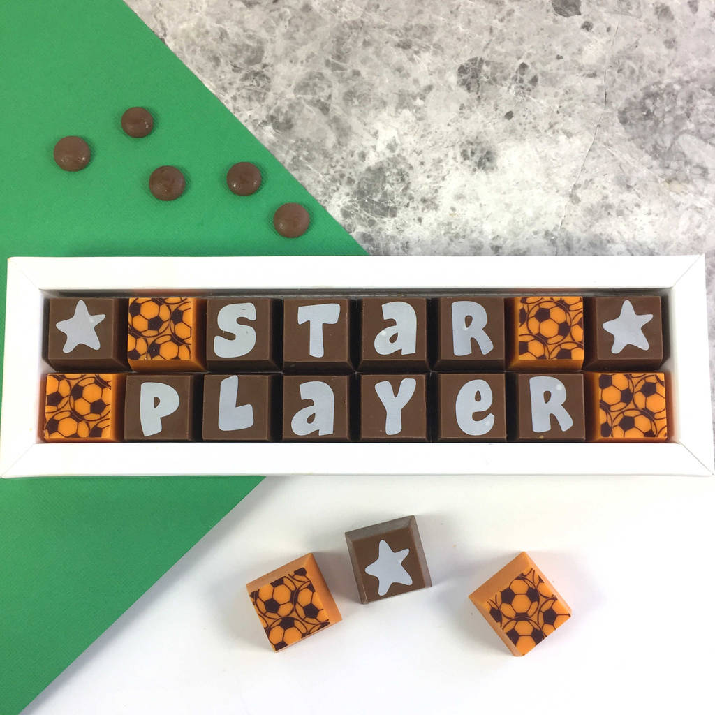 Personalised Chocolate Gift Football Lovers By Cocoapod Chocolates