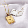 Engraved Celestial Name Book Locket Necklace, thumbnail 1 of 8