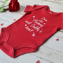Personalised Valentine's Heart Baby Grow, thumbnail 2 of 2
