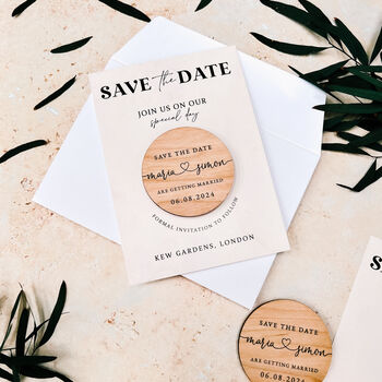 Personalised Save The Date Magnet Minimalist Cards, 4 of 10