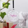 Personalised Iridescent Flat Christmas Bauble, thumbnail 6 of 8