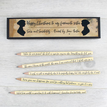 Personalised Sense And Sensibility Quote Pencils, 4 of 6