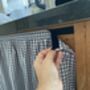 Velcro Sink Skirt, Bespoke Grey Gingham Cabinet Curtain, thumbnail 4 of 6