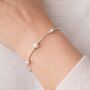 40th Birthday Sterling Silver Four Pearl Bracelet, thumbnail 3 of 5