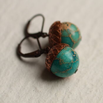 Turquoise Acorn Earrings, 8 of 8