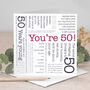50th Birthday Card 'You're 50!' Quotes, thumbnail 1 of 7