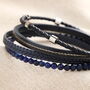 Men's Personalised Blue Stainless Steel Lapis Lazuli Leather Bracelet, thumbnail 6 of 8