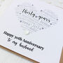 Personalised 30th Pearl Wedding Anniversary Card, thumbnail 8 of 8