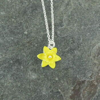 Yellow Daffodil March Birth Flower Necklace Petite, 2 of 4