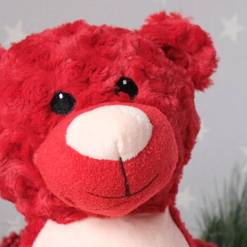 Personalised 1st Christmas Red Tummi Bear, 3 of 5