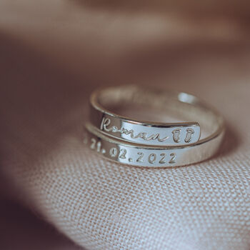 First Mother's Day Personalised Adjustable Silver Ring, 2 of 6