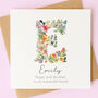 Personalised Wildflower Birthday Card – Any Letter, thumbnail 1 of 5