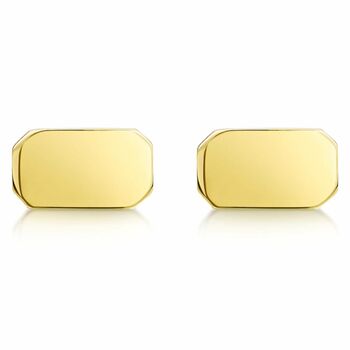 18 K Gold Plated Solid Silver Cufflinks | Groom's Party Wedding Gift, 2 of 6