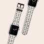 Black Grid Vegan Leather Apple Watch Band, thumbnail 1 of 6