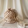 Isha Nude Pink Silk Potli Bag, thumbnail 5 of 5