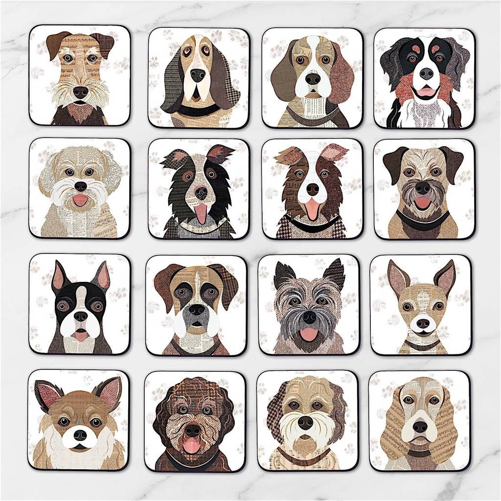 Dog Coasters 64 'Pawtrait' Designs, 1 of 7