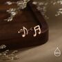 Mismatched Music Notes Stud Earrings In Sterling Silver, thumbnail 4 of 12