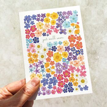 Ditsy Floral Pattern Get Well Soon Card, 2 of 3