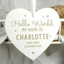 Personalised Hello World New Baby Heart Decoration, thumbnail 4 of 4