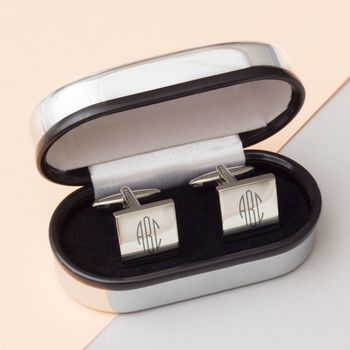 Contemporary Personalised Oval Cufflinks, 3 of 5