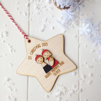 Personalised Family's First Christmas Tree Decoration, 2 of 5