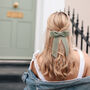 Personalised Velvet Hair Bow With Gold Monogram, thumbnail 1 of 8