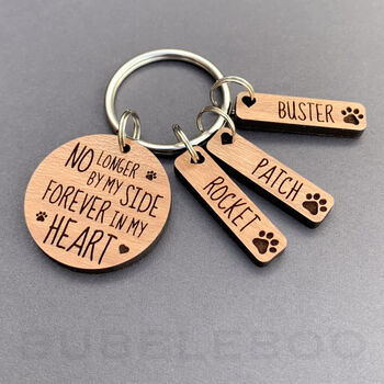 Pet Memorial Keyring. Round Shape. No Longer By My Side, 4 of 6