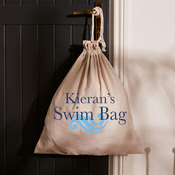 Personalised Cotton Drawstring Swim Bag, 5 of 5