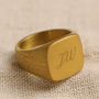 Men's Personalised Brushed Stainless Steel Signet Ring, thumbnail 4 of 11