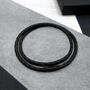 Personalised Men's Morse Code Slim Leather Black Clasp Bracelet, thumbnail 1 of 4