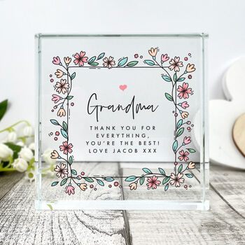 Personalised Any Message Flowers Crystal Token For Mother's Day, Birthdays And Memorials, 4 of 8