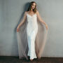 Pearl Bridal Cape Veil Wedding Dress Cover Up, thumbnail 5 of 12