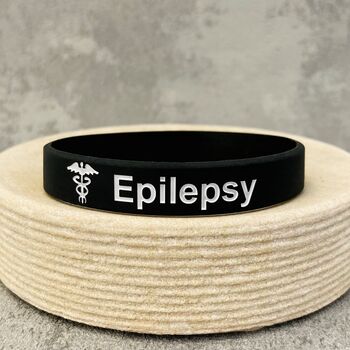 Epilepsy Silicone Medical Alert Wristband, 3 of 10