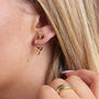 Heart Sleeper Earrings Gold Plated, thumbnail 2 of 4