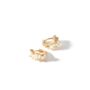 Gold Plated Sterling Silver Cz Huggie Earrings, thumbnail 3 of 4