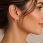 Double Curl Round Silver Stud Earrings, thumbnail 4 of 6