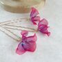 Pink And Purple Flower Hair Pins, thumbnail 6 of 9
