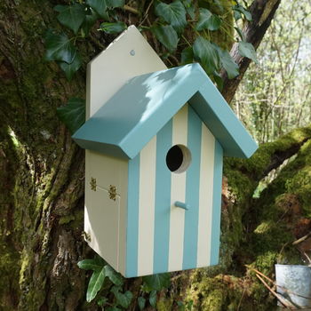 Handcrafted Beach Hut Bird House By Siop Gardd | notonthehighstreet.com